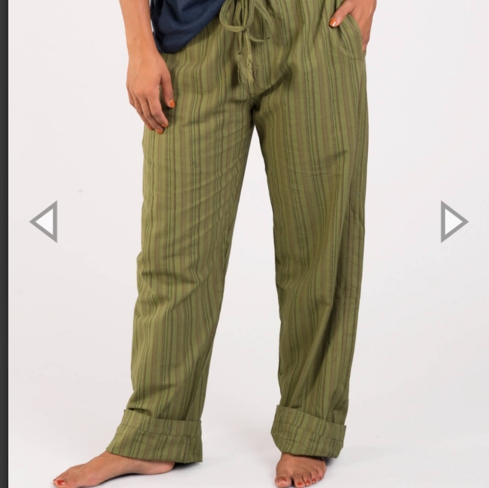 Soulflower Striped Hippie Lounge Pants - Spirit Sage- NWOT